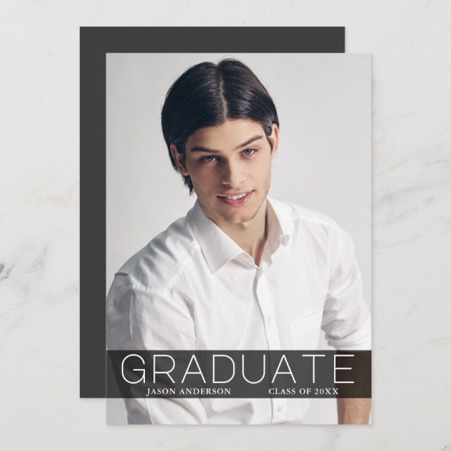 Modern Mode 1-fotokort för Student Meddelande (Fram/baksida)