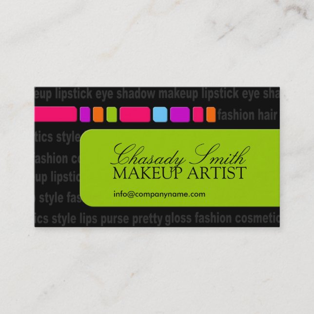 Modern mode- & Makeupvisitkort Visitkort (Framsida)