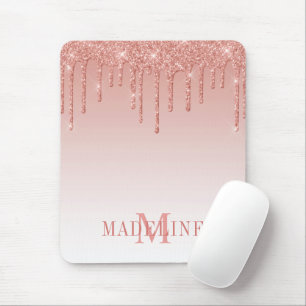 Modern Mode Monogram Glitter Rosa Guld Musmatta