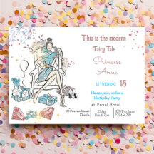 Modern mode Princess-Royal Birthday-inbjudan