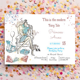 Modern mode Princess-Royal Birthday-inbjudan Julkort