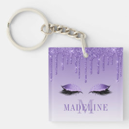 Modern Mode Purpur Glitterr Ögonfransar Monogram