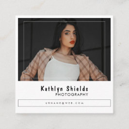 Modern mode Typografi Minimalistisk Foto Fyrkantig Fyrkantigt Visitkort