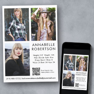 Modern modell Actor 3 Foton QR-kodkompositionskort Inbjudningar