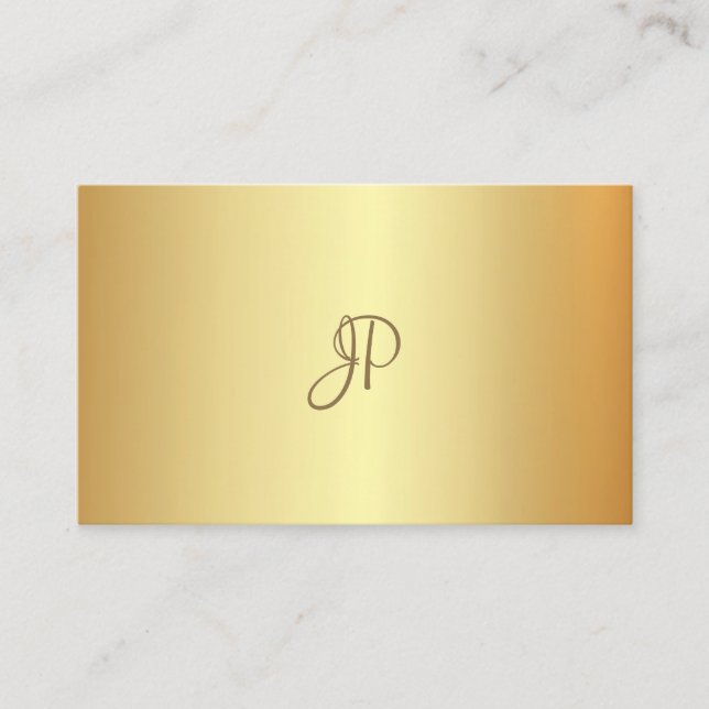 Modern modell för handskriven monogram för elegant visitkort (Framsida)