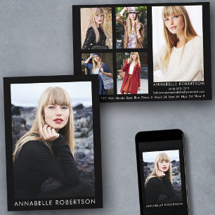 Modern modell och Actor 6-fotokomp-kort Inbjudningar