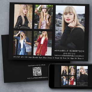 Modern modellagent QR-kod Bakåt 5 fotokompositions Inbjudningar