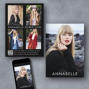 Modern modellering 5 QR-kodskompositionskort för f Inbjudningar