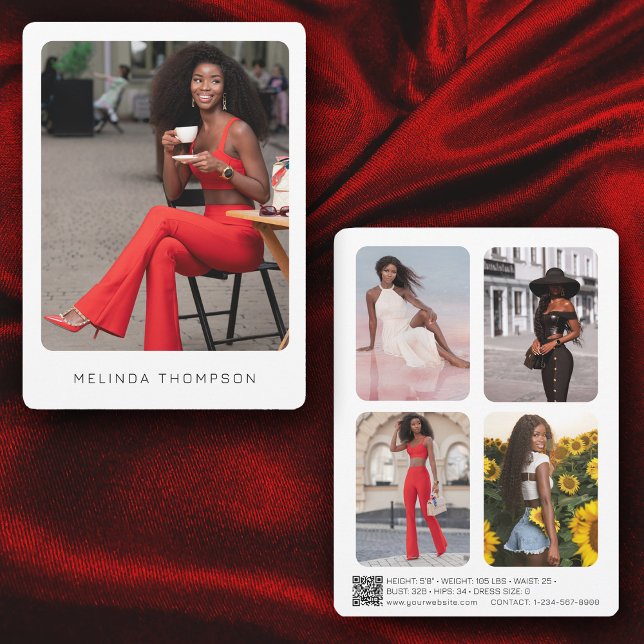 Modern Modellering Actor Comp Card 5 Foto QR-kod (Skapare uppladdad)