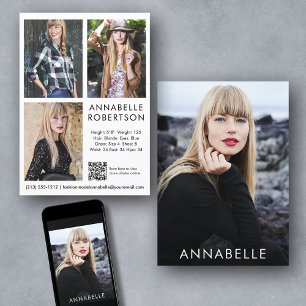 Modern modellkomp-kort för foto QR-kodmodell 4 - f Inbjudningar