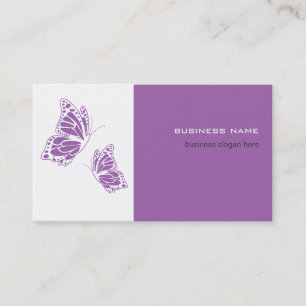 Modern Modern Elegant med Butterfly Violet och Whi Visitkort