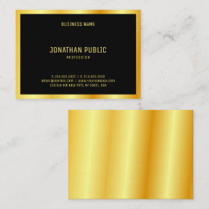 Modern Modern för Personlig i Black Guld Elegant Visitkort