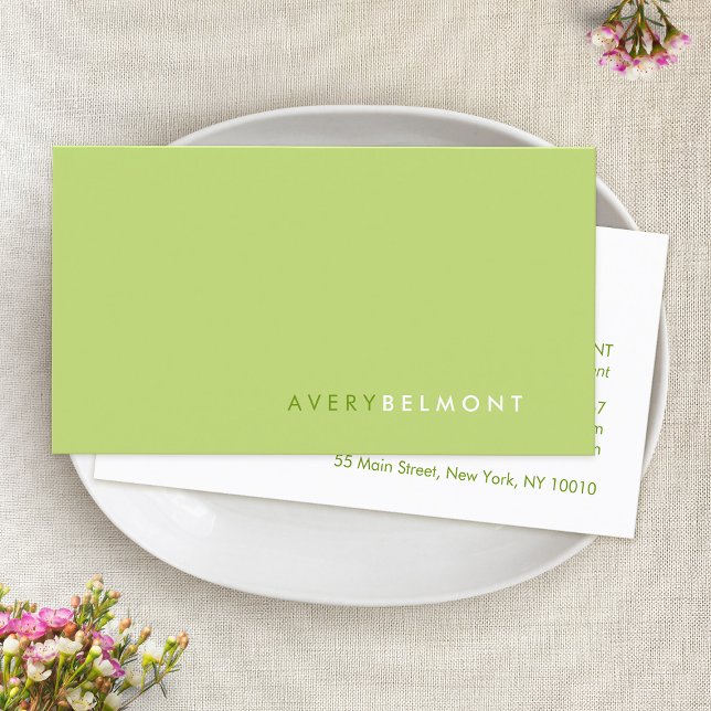 Modern modern grön Professionell med minimalistisk Visitkort (lime green business card)