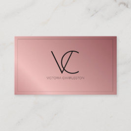 Modern, modern, minimal, metallisk rosa visitkort