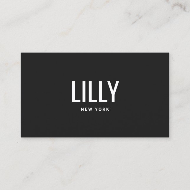 Modern, modern, minimal, svart Professionell med f Visitkort (Framsida)