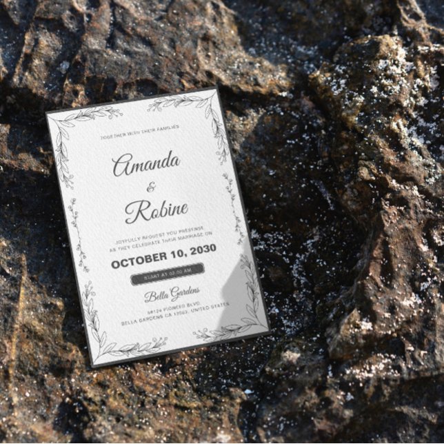 Modern, modern, minimalistisk bröllopsinbjudan til inbjudningar (Skapare uppladdad)