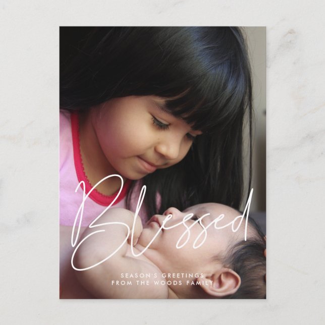 Modern, modern, minimalistisk helgdag vykort (Framsida)