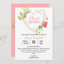 Modern Modern Modern Modern Rosa Blommigt Sweet 16