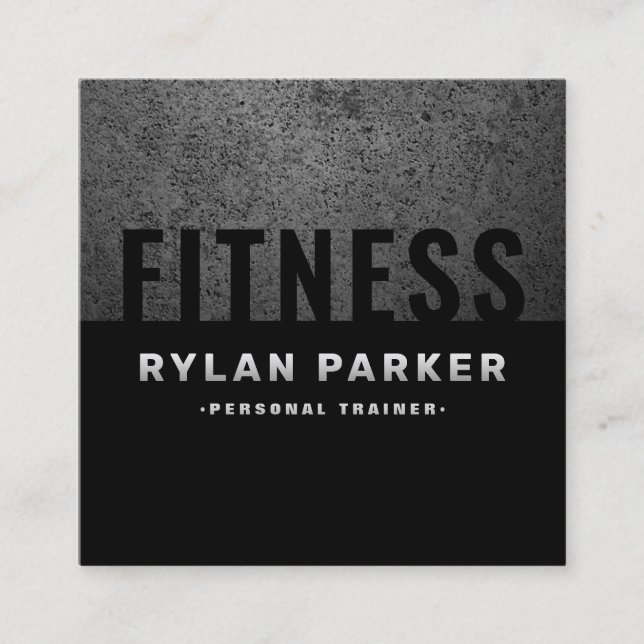 Modern modern modig masskulär mörk fyrkantigt visitkort (Framsida)