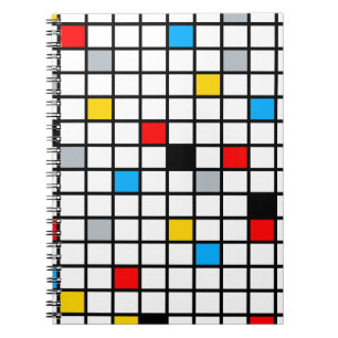 Modern modern mondriansk geometrisk minimal samman anteckningsbok
