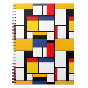 Modern modern mondriansk geometrisk minimal samman anteckningsbok