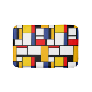 Modern modern mondriansk geometrisk minimal samman badrumsmatta