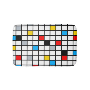 Modern modern mondriansk geometrisk minimal samman badrumsmatta