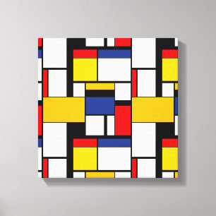 Modern modern mondriansk geometrisk minimal samman canvastryck