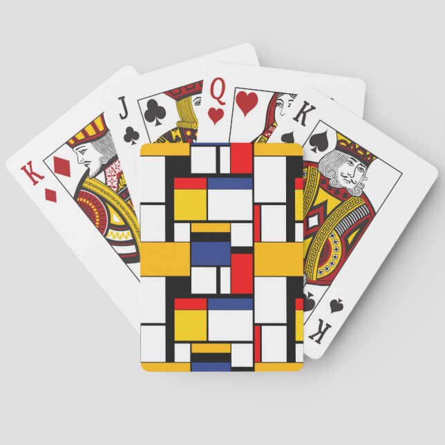 Modern modern mondriansk geometrisk minimal samman casinokort (Baksidan)