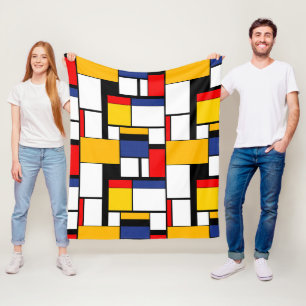 Modern modern mondriansk geometrisk minimal samman fleecefilt