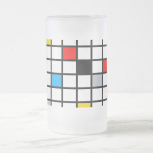 Modern modern mondriansk geometrisk minimal samman frostat ölglas