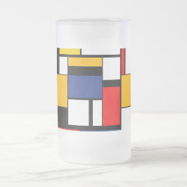 Modern modern mondriansk geometrisk minimal samman frostat ölglas