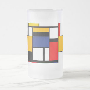 Modern modern mondriansk geometrisk minimal samman frostat ölglas
