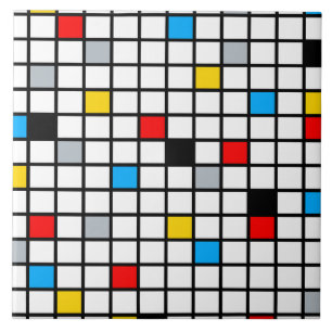 Modern modern mondriansk geometrisk minimal samman kakelplatta