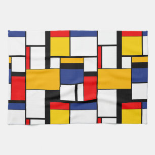 Modern modern mondriansk geometrisk minimal samman kökshandduk