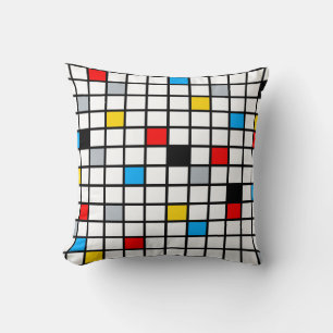 Modern modern mondriansk geometrisk minimal samman kudde