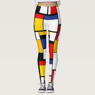 Modern modern mondriansk geometrisk minimal samman leggings