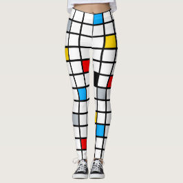 Modern modern mondriansk geometrisk minimal samman leggings