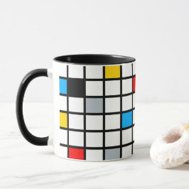 Modern modern mondriansk geometrisk minimal samman mugg