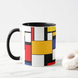 Modern modern mondriansk geometrisk minimal samman mugg
