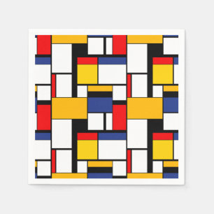 Modern modern mondriansk geometrisk minimal samman pappersservett