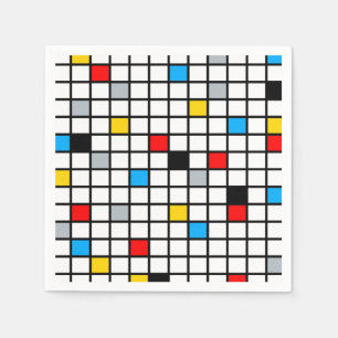 Modern modern mondriansk geometrisk minimal samman pappersservett