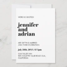 Modern Modern Retro Vit Modern-inbjudan