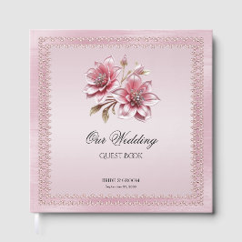 Modern Modern Rosa Flowers Guest Bok