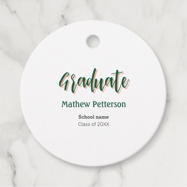 Modern modern studenten i fet stil, enkel svart kl gåvor etiketter (Framsida)