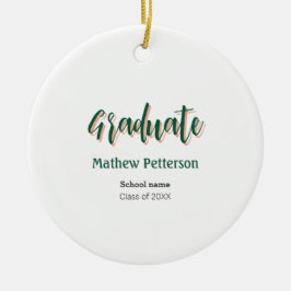 Modern modern studenten i fet stil, enkel svart kl julgransprydnad keramik