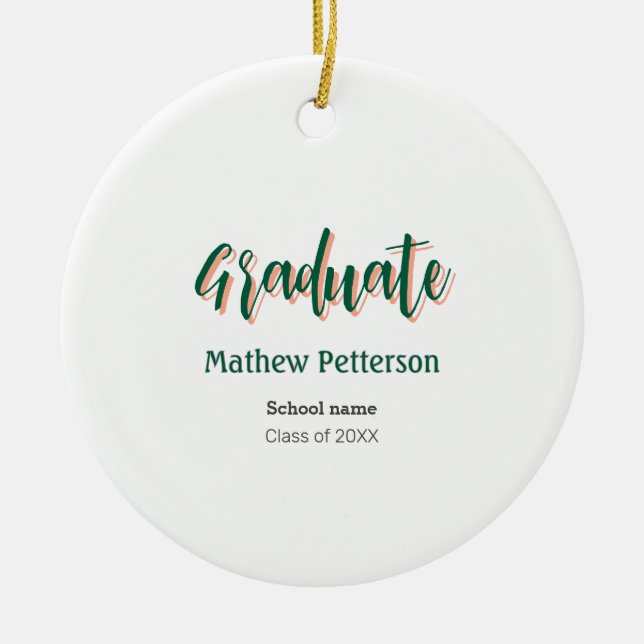 Modern modern studenten i fet stil, enkel svart kl julgransprydnad keramik (Framsidan)