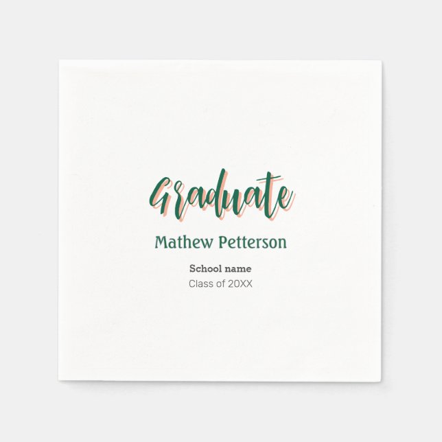 Modern modern studenten i fet stil, enkel svart kl pappersservett (Framsidan)