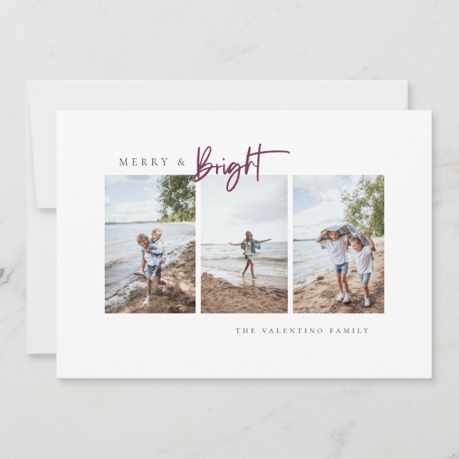 Modern, modernt, minimalistiskt foto med god Lila  Julkort (Framsida)