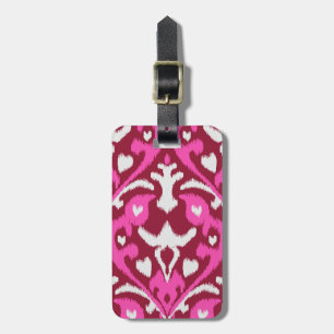 Modern modig röd rosa girly ikat-stammen mönster bagagebricka